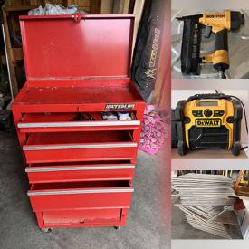 MaxSold Auction: This online auction features flooring tile, power & hand tools, fitness gear, rolling toolbox, hardware, ladders, lockers, and more!