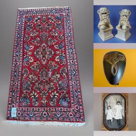 MaxSold Auction: This auction features  Gucci and  Versace Scarf, Ceramic Plates, Vases, Brooches, Jewelry,  Lalique Cat, Dinnerware, Framed Prints, Carnival Glass, Tea Pots, Tea Cups,  Kokeshi Dolls, Frames, Art Deco Dining Set, Majolica, LPs, Wall Pockets,  Doilies, Japanese Fabrics, Vanity Jars, Buttons, Jars, Imari, Chinese Scrolls, Shelving, Roku, Jackets, Batteries, Terrarium, Art,  Mobility Aids  and much much more!
