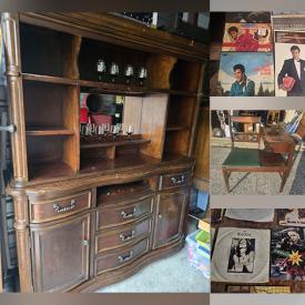 MaxSold Auction: This online auction features balance bike, air purifier, vintage side chairs, karaoke machine, beach chairs, hot tub, sleigh bed, vinyl records, firepit, wicker vanity, vintage telephone bench, sewing machine, vintage trunk, garden tools, power & hand tools, vintage tools, pet products, new faucet fixtures, toys, vintage angel collection, stamps, sports trading cards, video games, puzzles, and more!
