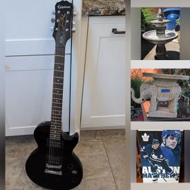 MaxSold Auction: This Charity/Fundraising Online Auction features small kitchen appliances, pet products, recovery ice bath, fabric, art pottery, sports collectibles & apparel, room dividers, metal/glass desk, golf caddies, print-making supplies, hand tools, wicker elephant table, toys, area rug, planters, metal wall art, TVs, vintage bar cart, games, cuckoo clock, doll house, collector plates, chandelier, garden art, guitar, and more!
