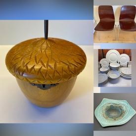 MaxSold Auction: This online auction features vintage chandelier, Mid-Century drip lamp, vintage advertising stamps, art pottery, decanter, vintage stained glass lamp, vintage Pyrex, vintage collector plate, nesting dolls, vintage basket, art pottery, embroidery thread, and more!\n