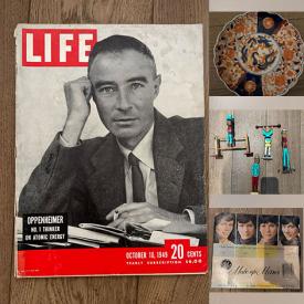MaxSold Auction: This online auction features vintage Life & Time magazines, costume jewelry, art glass, steins, antique communion set, new plumbing fixtures, maple charcuterie boards, art books, art pottery, wood carvings, vintage andirons, small kitchen appliances, bikes, and more!