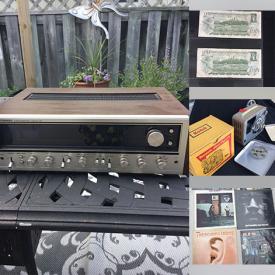 MaxSold Auction: This online auction features art pottery, small kitchen appliances, hardware, vintage buttons, marbles, watches, pewter jewelry, collectible pins, vintage cameras, pewter frames, teacup/saucer sets, Hoselton sculptures, art glass, vintage hand tools, DVDs, CDs, counter stools, collector plates, crystal decanter, canning jars, banknotes, coins, vinyl records, souvenir plates, and more!