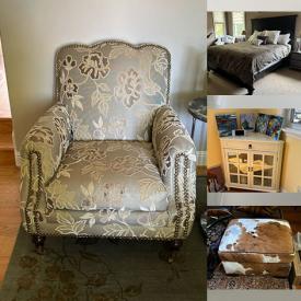 MaxSold Auction: This online auction features bedroom sets, exercise equipment, desk chair, bar stools, patio furniture, guitar, amp, mirrored jewelry case, desk, ping pong table, and more!