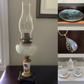 MaxSold Auction: This online auction features sports collectibles, costume jewelry, women’s clothing, baby products, antique oil lamp, baby quilts, crock, collector plates & mugs, Lena Liu print, bakeware, commemorative tins, garden art, fabric, vintage Mexican pottery, pendant light, learning aids, Coca-Cola collectibles, and more!