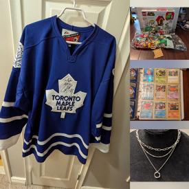 MaxSold Auction: This online auction features sterling, Swarovski, & costume jewelry, sports memorabilia, Lego kits, Pokemon collectibles, action figures, Manga books, toys, men’s & women’s clothing, new beauty products, power tool, shelving, and more!