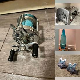 MaxSold Auction: This online auction features Limoges, Fenton glass, wood carvings, costume jewelry, art glass, plant pot, brass frames, novelty teapot, art pottery, vintage tins, small kitchen appliances, fabric, kids\' play tool bench, vintage fishing gear, and more!