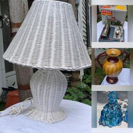 MaxSold Auction: This online auction features Red Rose Wade figures, vintage bottles, fishing gear, vintage washstand, decorative teapots, Depression glass, Beauceware vases, oil lamp, smokers stand, crockery, vintage lightning rods, stained glass window, marbles, teacup/saucer sets, plastic duck decoys, decanters, art glass, drone, antique pottery, and more!