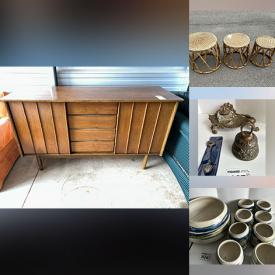 MaxSold Auction: This online auction features MCM buffet, vintage skis, outerwear, office supplies, small kitchen appliances, TV, art glass, art books, games, golf clubs, art pottery, antique books, vintage inkwell, Blue Mountain pottery, Hoselton sculpture, vinyl records, and more!
