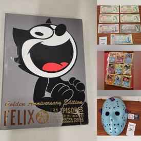 MaxSold Auction: This online auction features coins, banknotes, watches, Pokémon collectibles, sports trading cards, cosplay collectibles, Funko Pops, comics, DVDs, CDs, model kits, video games, action camera, collector plates, fishing gear, and more!