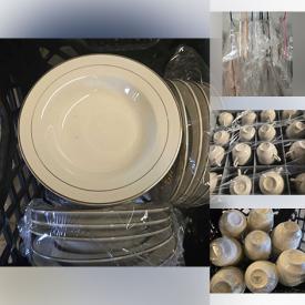 MaxSold Auction: This online auction features double-sided hair stations, commercial dishware, table linens, outdoor games, space heater, chair sashes, and more!