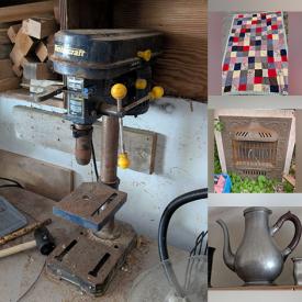 MaxSold Auction: This online auction features vinyl records, power & hand tools, CDs, skis, bookshelves, books, sports trading cards, organ synthesizer, air compressor, aquarium, porcelain dolls, garden tools, small kitchen appliances, exotic wood boards, quilt, fishing gear, antique pewter, and more!