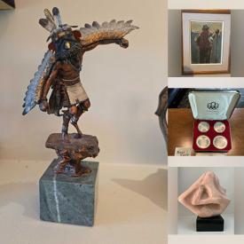MaxSold Auction: This online auction features CDs, silver & gold jewelry, bronze sculpture lamp, garden art, camping gear, photography gear, telescope, antique Himachal pots, carved masks, marble sculptures, TVs, small kitchen appliances, patio furniture, coins, commemorative coins, bar chairs, teacup/saucer sets, costume jewelry, ukulele, printer, hand tools, garden tools, chest freezer, art supplies, racking/shelving, exercise equipment, printers, office supplies, chiminea, planters, BBQ grill, wine racks, and much, much, more!!!