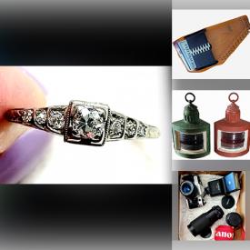 MaxSold Auction: This online auction features vintage bronze train, ukulele, silver, gold & costume jewelry, stamps, Inuit art, teacup/saucer sets, art pottery, First Day covers, cookie jar, Swarovski jewelry, loose gemstone, Delft tiles, decorative plates, perfume bottle, antique Flow Blue, cranberry glass, watches, Portmeirion, vintage autoharp, camera & lenses, art glass, and more!