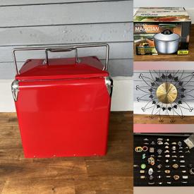 MaxSold Auction: This online auction features art glass, teacup/saucer sets, decanters, coolers, new camping cooking sets, new popsicle sets, small kitchen appliances, sterling & costume jewelry, watches, bike, chest waders, power washer, MCM clock, sports apparel, outerwear, boy clothes, men’s & women’s clothes, craft stamps, and more!