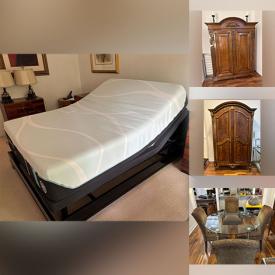 MaxSold Auction: This online auction features wall art, mechanical beds, antique armoires, wine rack, vacuums, lacquer tables, glass top tables, area rug, copper Buddha, and more!