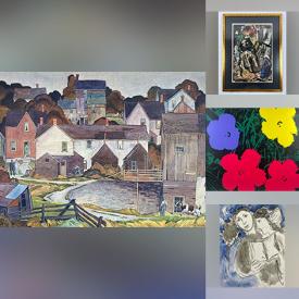 MaxSold Auction: This online auction features AJ Casson lithographs, Tom Thomson prints, antique ink sketch, Joseph Beuys photolithograph, mixed media collage, John Isaac print, original paintings & watercolours, antique engravings, Leah Qumaluk lithograph, Marc Chagall lithographs, Andy Warhol silkscreens, vintage posters, Greg McGuinty photograph, and more!