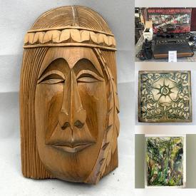 MaxSold Auction: This online auction features amethyst cluster, art pottery, brass candlestick, Bas Relief wall sculpture, Bayan drum, vintage African mask, antique bamboo teapot, Limoges, mosaic art, Nambe bowls, sports trading cards, vintage video game console & games, vintage toys, art glass, table lighter, uranium glass, coins, paper sculpture, and more!