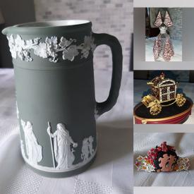 MaxSold Auction: This online auction features Carnival glass, art pottery, Fenton glass, vintage jewellery boxes, art glass, decanters, Belleek vases, cranberry glass, perfume bottles, trinket box, commemorative spoon, mantel clock, vintage Limoges, vintage Beswick vase, and more!