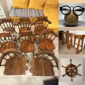 MaxSold Auction: This online auction features small kitchen appliance, counter stools, sectional couch, vintage eyeglasses, figure skates, wall sconces, and more!