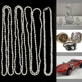 MaxSold Auction: This online auction features silver jewelry, wristwatches, costume jewelry, minerals & stones, die-cast vehicles, Indigenous musical instruments, fitness gear, art glass, Lego kits, tabletop pool table, vinyl records, exercise equipment, and more!