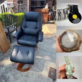 MaxSold Auction: This online auction features vintage books, vinyl records, Andy Warhol-designed album covers, vintage magazines, vintage pop art paintings, jade carvings, Mexican pottery, crystal decanters, cloisonne vase, wood carvings, rock/crystal specimens, fossilized wood, and much, much, more!!!