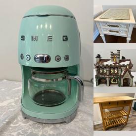 MaxSold Auction: This online auction features quilt, fabric, air compressor, yarn, pet products, Delft blue plate, Dept 56 Christmas houses, stoneware crocks, games, chaise lounger, small kitchen appliances, garden tools, planters, sad irons, telescope, men’s clothing, and more!