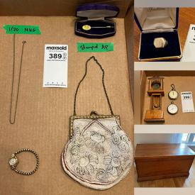 MaxSold Auction: This online auction features silver, gold & costume jewelry, pocket & wrist watches, teak furniture, area rug, Sadler teapot, antique mantel clock, men’s & women’s clothing, coins, stained glass suncatches, milk glass, metal sculpture, vintage books, desk & chair, storage bins, teacup/saucer sets, small kitchen appliances, comics, golf clubs, power & hand tools, Yamaha keyboard, antique cedar chest, plant pots, chainsaw, lawn mowers, garden tools, garden art, patio furniture, and much, much, more!!!
