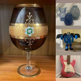 MaxSold Auction: This online auction features Stangl vase, art glass, MCM glassware, designer bags, silver & costume jewelry, teak furniture, Disney collectibles, men’s ties, souvenir spoons, art glass, toys, antique lacquer trunks, bar cart, Carnival glass, small kitchen appliances, club chairs, guitar, and much, much, more!!!