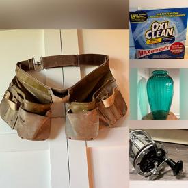 MaxSold Auction: This online auction features plant pots, canning kit, power tools, small kitchen appliances, pet products, milk glass, art pottery, costume jewelry, shelf sitters, art glass, leather work gloves, storage containers, vintage embroidered tapestries, and more!n