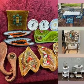 MaxSold Auction: This online auction features patio furniture, barrister bookcase, wicker furniture, antique Victrola, natural wood tables, McCoy pottery, teacup/saucer sets, milk glass, antique oil lamps, CDs, MCM ashtrays, stained glass lamp, Avon collector bottles, decanters, Roseville pottery, small kitchen appliances, garden art, planters, garden tools, pressure washer, vintage chandelier, vintage glass bottles, insulators, pig collection, power & hand tools, rolling tool chest, air compressor, binoculars, painting supplies, pet products, fishing gear, Sentry safe, brass sculptures, women’s clothing, art supplies, costume jewelry, craft supplies, sewing machine, coins, and much, much, more!!!