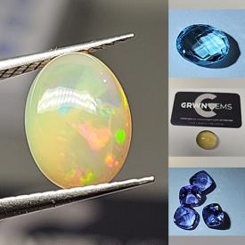 MaxSold Auction: This online auction features natural gemstone bracelets and loose gemstones such as tanzanites, sapphires, citrines, opals, amethysts, spinels, quartz, garnets, emeralds, aquamarines, topaz, rubies, morganites, peridots, tourmalines, sunstones, kyanites, and more!