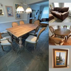 MaxSold Auction: This online auction features TV, printer, leather furniture, antique floor lamp, oak furniture, dining table & chairs, TV stand, sectional sofa, computer desk, antique steamer trunk, vinyl records, lawnmower, and more!\n