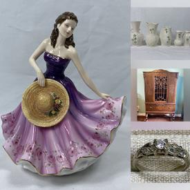 MaxSold Auction: This online auction features DVDs, teacup/saucer sets, pine furniture, Royal Doulton figurines, The Royals collectibles, small kitchen appliances, Swarovski figurines, David Winter, Lilliput Lane, & Thomas Kinkade cottages, angel collection, games, puzzles, sports collectibles, CDs, Belleek, children’s books, minifrdge, pot belly stove, cedar chests, wheelchair, collector spoons, miniature tea sets, art pottery, S&P shakers, art glass, sewing machine, TV, silver, gold & costume jewelry, watches, and much, much, more!!!