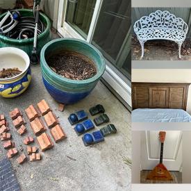 MaxSold Auction: This auction features Sectional Sofa, Occasional Tables, CDs, Shoes, Pottery, Linens, Mugs, Bareware, Dinnerware, Patio Seating, Plants, Planters, Lamps, Bedroom Set, Books, Holiday Decor, Art, Tools, Balalaika Instrument, Vases  and much much more!