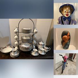 MaxSold Auction: This online auction features flatware, small kitchen appliances, marionette puppet, MCM canister set, Avon dolls, Waterford ornament, cookie jar, bike, golf clubs, watches, costume jewelry, Squishmallow, electric desk, backpacks, sewing machine, teacup/saucer sets, and more!