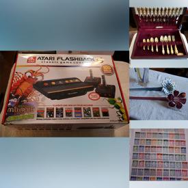 MaxSold Auction: This online auction features Syroco wall plaques, Depression glass, Christmas village houses, costume jewelry, CDs, art glass, chandeliers, toys, Mega blocks, Legos, accordion, decanter set, stamp collelction, costume jewelry, vintage books, window & portable AC unit, video game consoles, air compressor, dehumidifier, power & hand tools, and more!