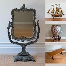 MaxSold Auction: This online auction features rugs, metal sculpture, art glass, Indigenous pottery, wood carvings, teak chairs, vintage Chinese planters, costume jewelry, S&P shakers, vintage lamps, antique mirror, vintage ashtrays, and more!