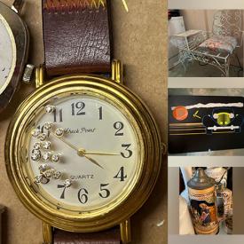 MaxSold Auction: This online auction features vintage clock collection, vintage toys, printer, exercise equipment, musical fish plaques, cameras, small kitchen appliances, steins, teacup/saucer sets, art glass, men’s hat collection, planters, vinyl records, sofa bed, area rug, office supplies, oil lamps, home health aids, and more!