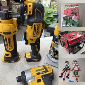 MaxSold Auction: This online auction features garden pots, vintage books, die-cast vehicles, power & hand tools, comics, sewing notions, office supplies, generator, garden tools, camping tent, DVD, guitar amp, bikes, outerwear, craft supplies, printer, chainsaw, bar fridge, games, Pokemon cards, pet products, costume jewelry, and more!