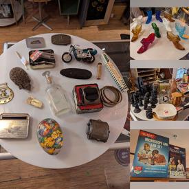 MaxSold Auction: This online auction features Tiki figurines, metal wall art, pendant lights, art glass, vintage glass shoes, and more!
