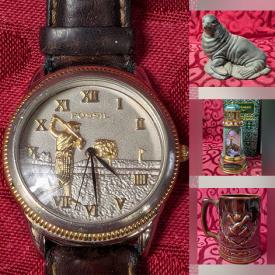 MaxSold Auction: This online auction features watches, cast iron skillet, vintage tea pots, sports trading cards, art glass, teacup/saucer sets, game, matchbook collection, insulator, Pokémon cards, sports trading cards, comics, Beauceware, and more!