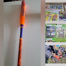 MaxSold Auction: This online auction features comics, snowboard boots, DVDs, games, small kitchen appliances, toys, puzzles, garden tools, dehumidifier, lawnmower, power & hand tools, video game console & games, TVs, humidifier, fishing gear, Legos, air compressor, skis, snowblower, camping gear, chainsaw, DVDs, and more!