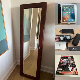 MaxSold Auction: This online auction features men’s & women’s clothing, costume jewelry, toys, jewelry cabinet, decanters, iPad, kids costumes, Fenton glass, vinyl records, sports collectibles, games, play mat, abstract paintings, educational toys, and more!