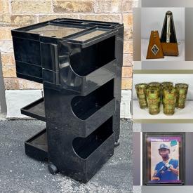 MaxSold Auction: This online auction features art glass, decorative teapots, Elizabeth Jaworski watercolour, vintage McCoy pottery, cookie jar, vintage Pyrex, vintage ashtray, Blue Mountain pottery, Hoselton sculpture, vintage enamelware pots, kids’ books, die-cast vehicles, sports trading cards, sports collectibles, and more!