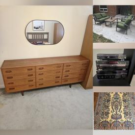 MaxSold Auction: This online auction features items such as teak furniture, La-Z-Boy couch, marble coffee table, costume jewellery, patio set, framed art, Johnson Bros. dishware, porch swing, area rugs, electronics, and much, much, more!!!!!!!