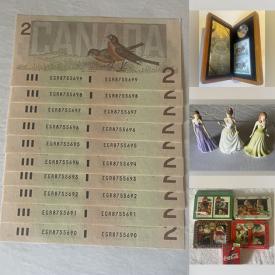 MaxSold Auction: This online auction features banknotes, coins, coin sets, stamps, sports trading cards, pins, sports collectibles, collector spoons, watches, Royal Doulton figurine, desktop computer, laptop, and more!!!