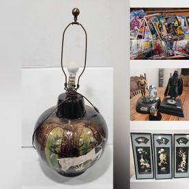 MaxSold Auction: This online auction features RC vehicles, laserdiscs, vinyl records, children’s books, stained glass light, sports trading cards, sports collectibles, MCM Stiffel lamp, carded Hot Wheels, steins, tribal masks, comics, and more!