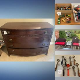 MaxSold Auction: This online auction features patio furniture, antique mantel clock, adjustable bed, bedroom furniture, small kitchen appliances, office supplies, decorative plates, CDs, toys, craft supplies, sewing machine, and much, much, more!!!