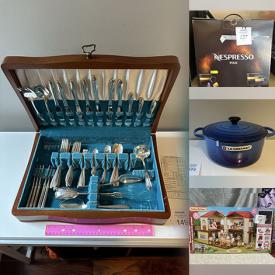 MaxSold Auction: This auction features Sterling Flatware, Children’s Collectibles, Toys, Calico Critters, Lego, Linens, Area Rugs, Printer, Picnicware,  Zojirushi Rice Cooker, Vitamix, Bedroom Furniture , Lamps, Dyson Cool Fan, Kitchenware, Crockery, Home Decor, Outdoor Seating, Books, Holiday Decor, Dutch Oven, Trampoline  and much much more!